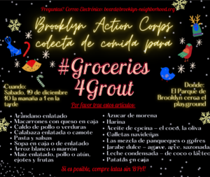 Grout Food Drive flier en Español (details in post)