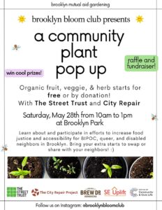 Community plant pop-up flyer 2022, details in post